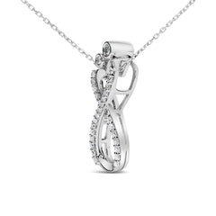 Sterling Silver 1/4 Cttw Diamond Infinity Motif Pendant Necklace