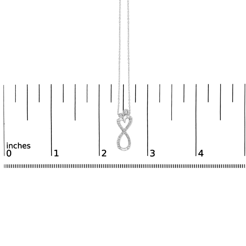 Sterling Silver 1/4 Cttw Diamond Infinity Motif Pendant Necklace
