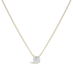 14K Gold Floating 1/2 Cttw Lab Grown Diamond Solitaire Pendant Necklace - 18" Inches