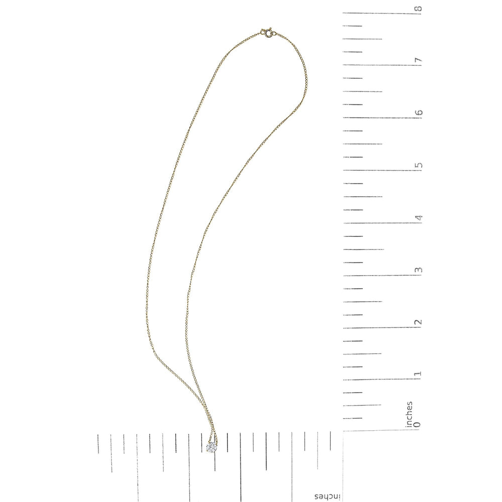 14K Gold Floating 1/2 Cttw Lab Grown Diamond Solitaire Pendant Necklace - 18" Inches