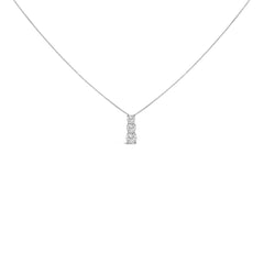 14K Gold 1/2 Cttw Lab Grown Diamond Three Stone Pendant Necklace