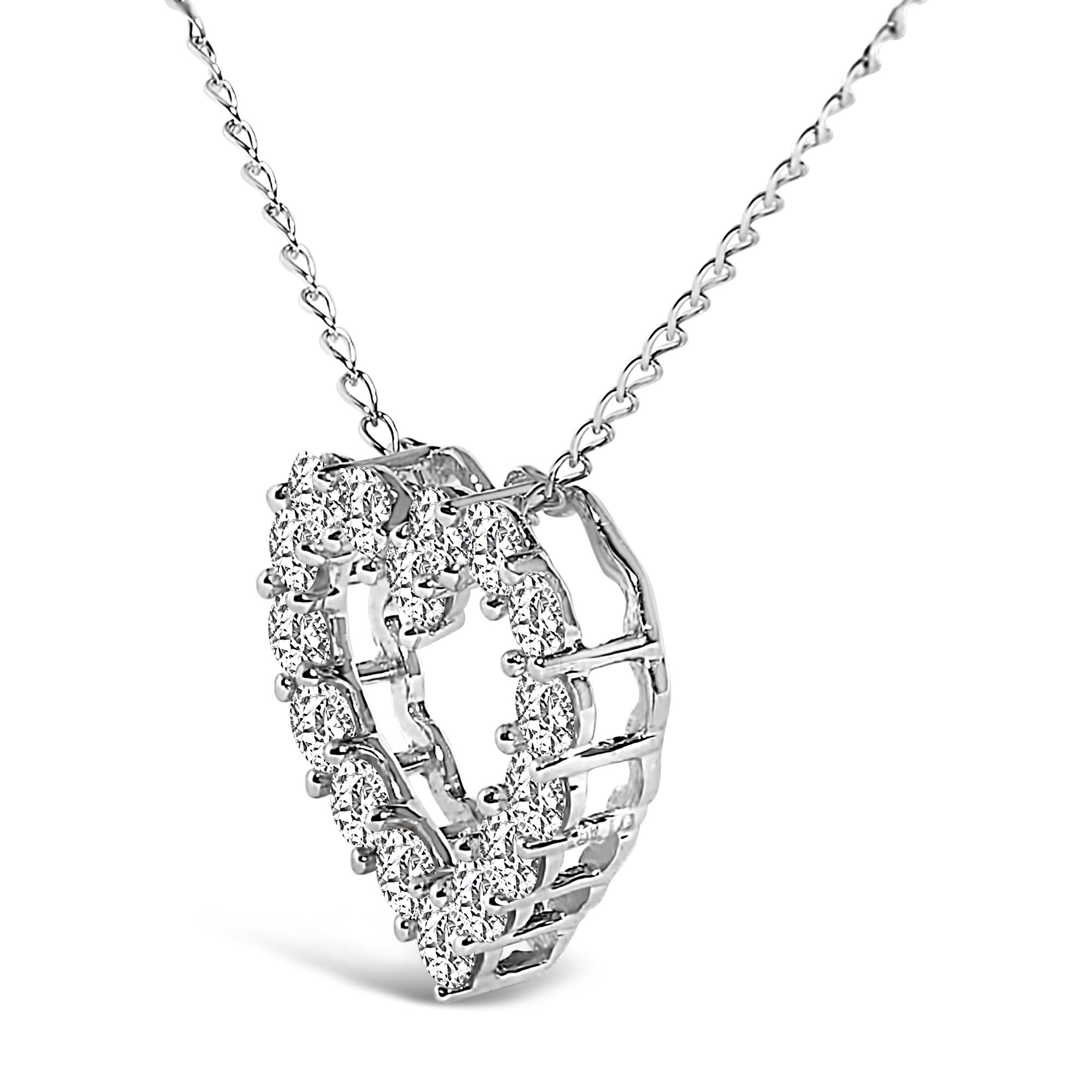 14K Gold 1/2 Carat Lab Grown Diamond Heart Shape Pendant Necklace