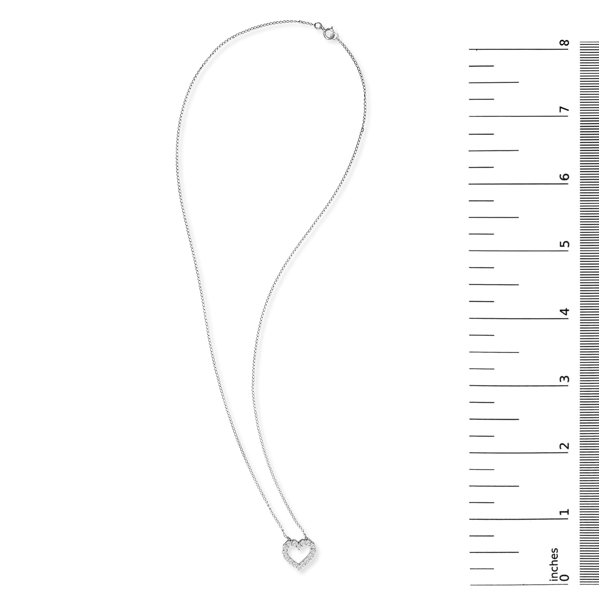 14K Gold 1/2 Carat Lab Grown Diamond Heart Shape Pendant Necklace