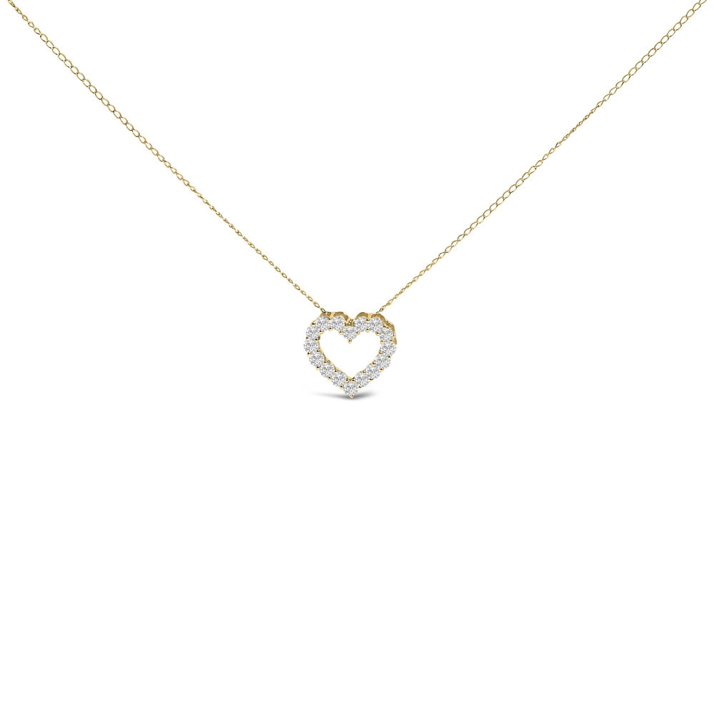 14K Gold 1/2 Carat Lab Grown Diamond Heart Shape Pendant Necklace