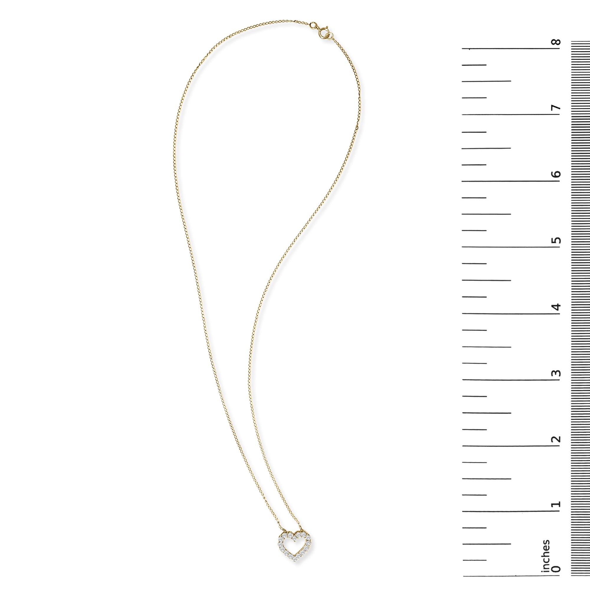 14K Gold 1/2 Carat Lab Grown Diamond Heart Shape Pendant Necklace