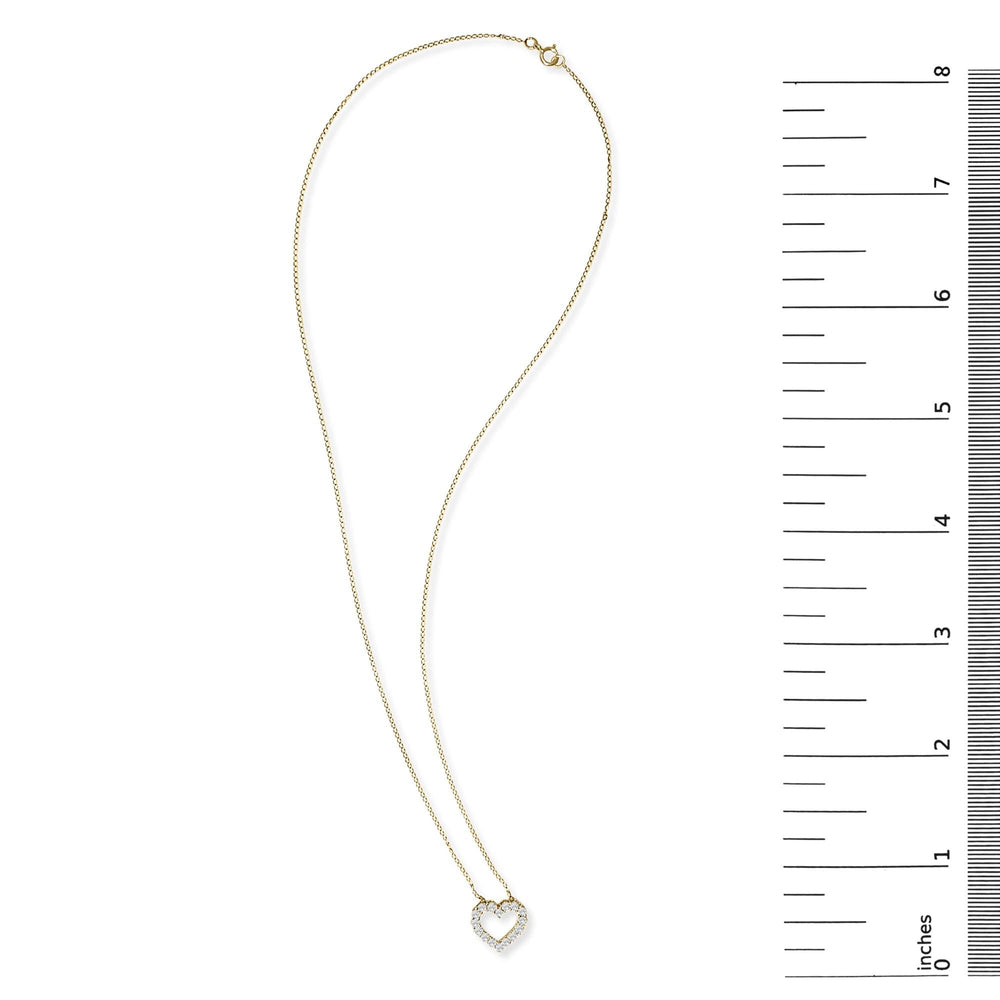 14K Gold 1/2 Carat Lab Grown Diamond Heart Shape Pendant Necklace