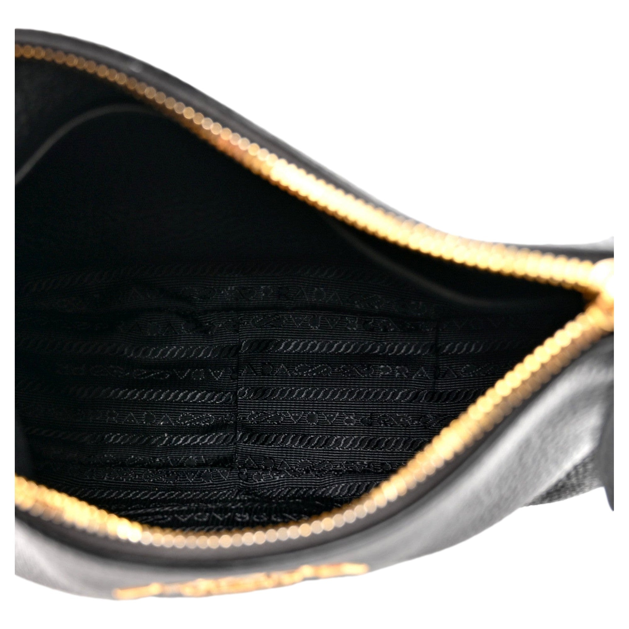 Prada Vitello Phenix Zippered Messenger Hobo Black Leather Shoulder Bag