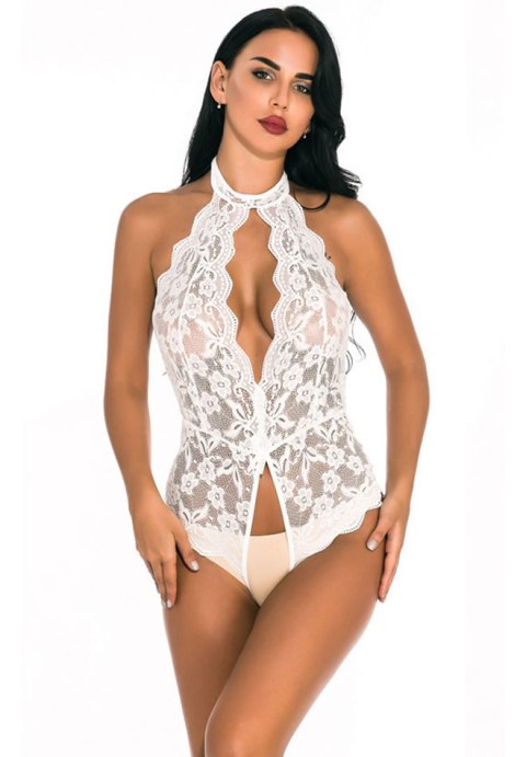 White Lace Top with Open Back Detail