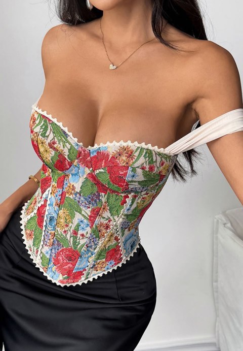 Eye-Catching Lace Trim Bustier