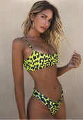 High Leg Leopard Bralette Brazilian Bikini Swimsuit