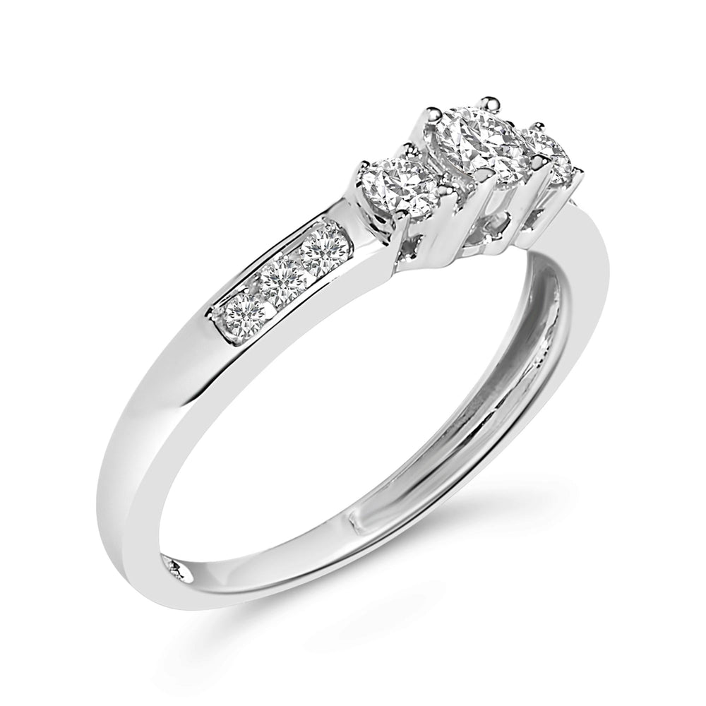 10K Gold 1/2 Cttw Diamond Three Stone Ring