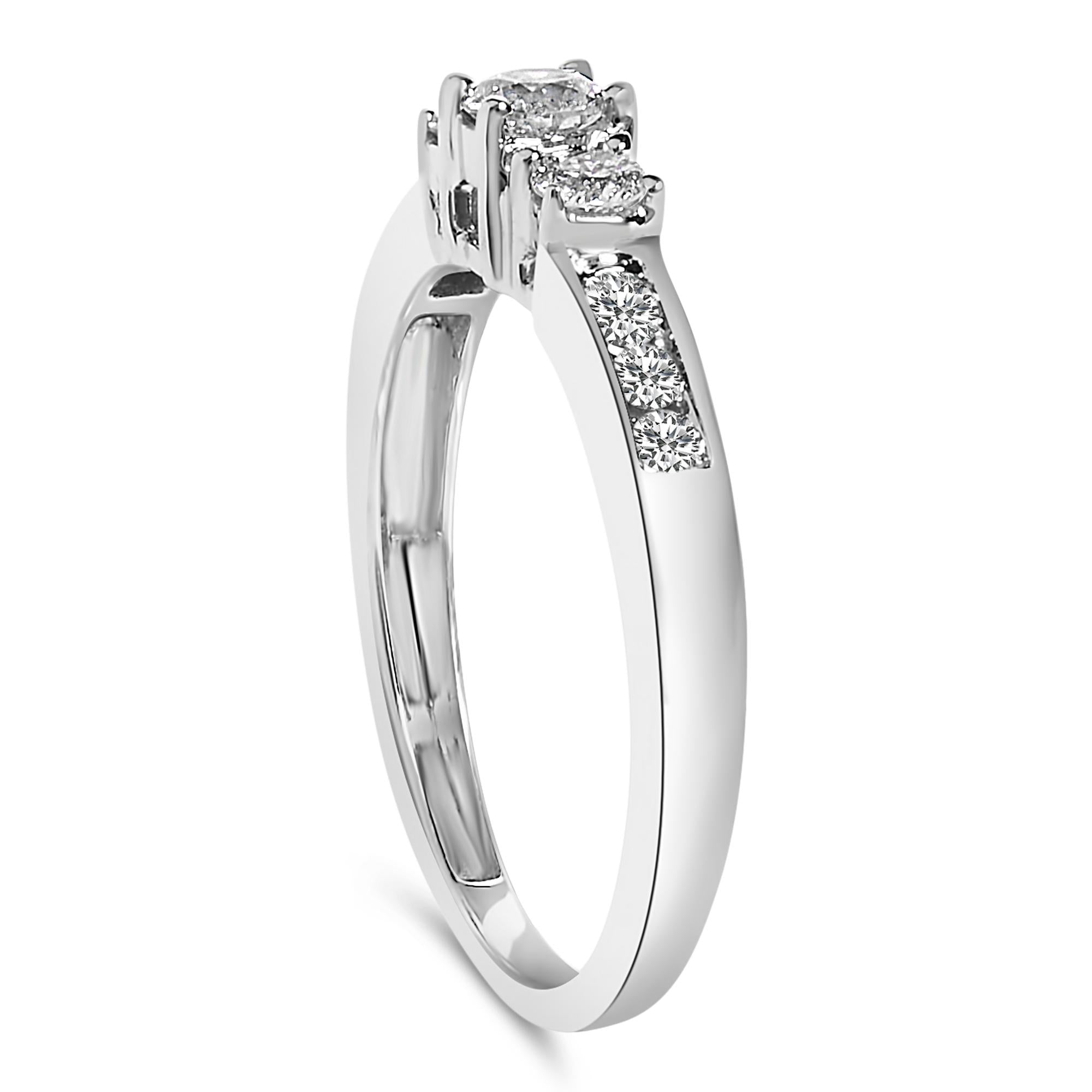 10K Gold 1/2 Cttw Diamond Three Stone Ring