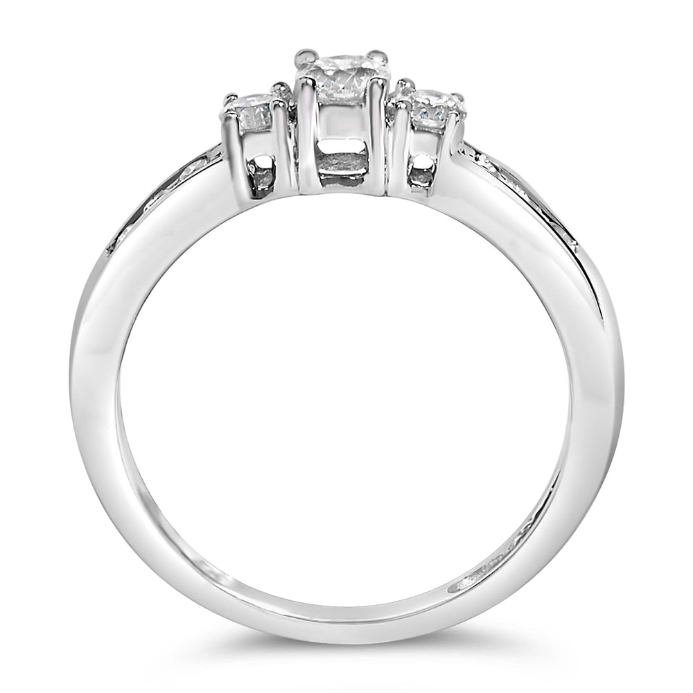 10K Gold 1/2 Cttw Diamond Three Stone Ring