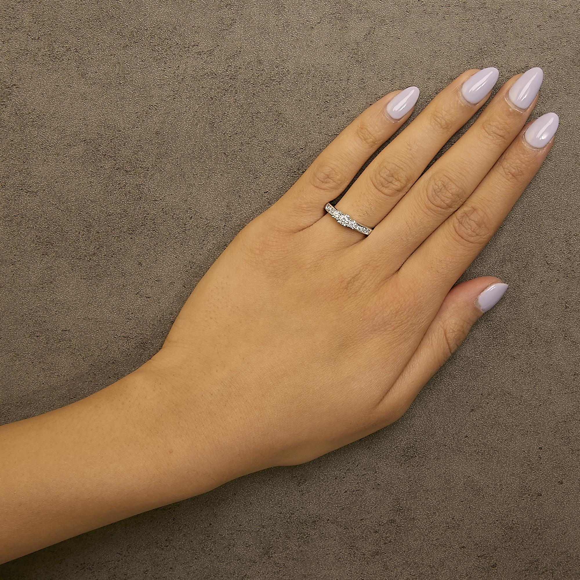 10K Gold 1/2 Cttw Diamond Three Stone Ring