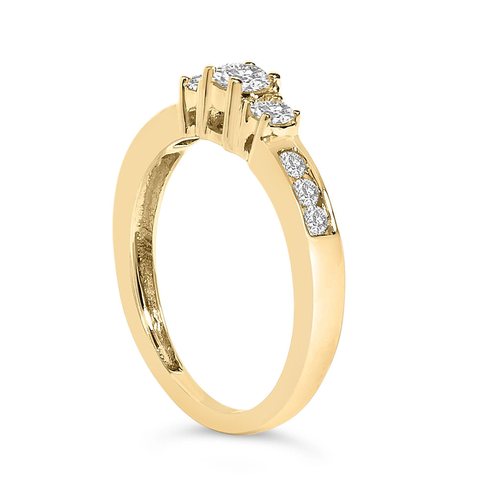 10K Gold 1/2 Cttw Diamond Three Stone Ring