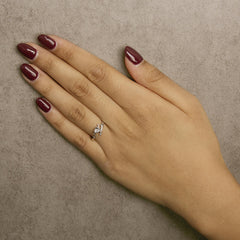 .925 Sterling Silver Diamond Accent "MOM" Heart Ring (J-K Color, I2-I3 Clarity)