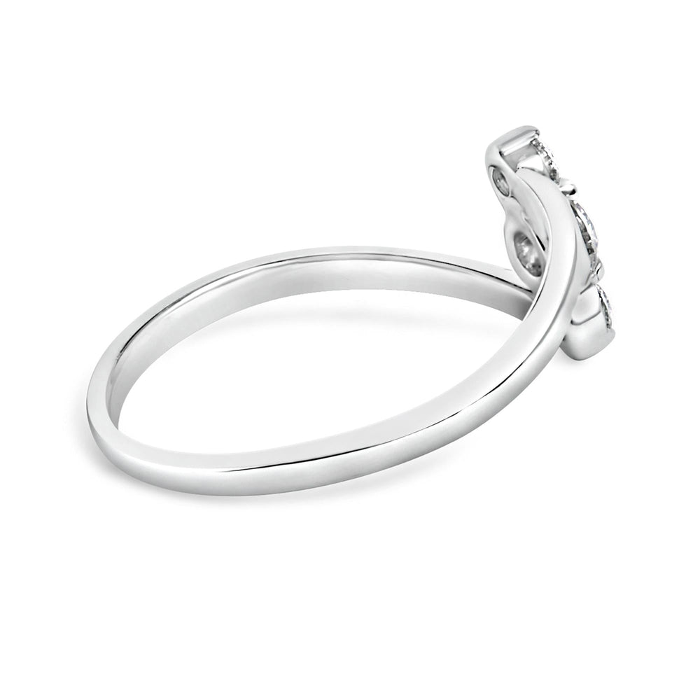 10K Gold 1/4 Cttw Lab Grown Diamond Vertical Three Stone Ring