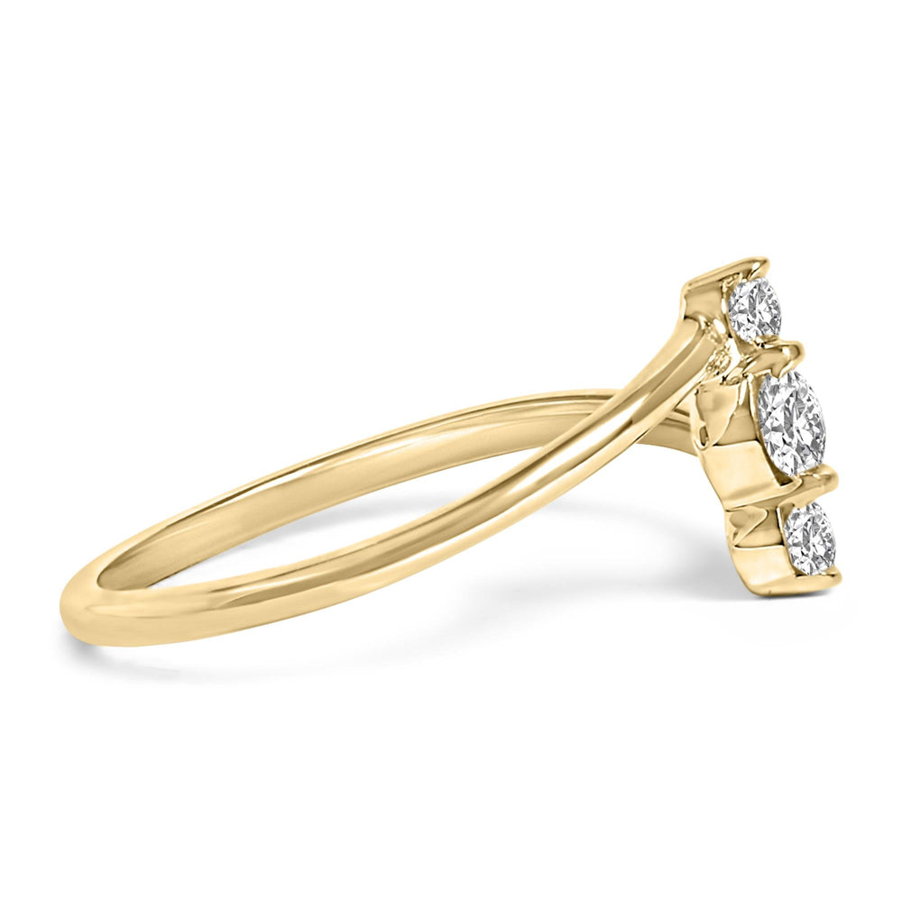 10K Gold 1/4 Cttw Lab Grown Diamond Vertical Three Stone Ring