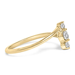 10K Gold 1/4 Cttw Lab Grown Diamond Vertical Three Stone Ring