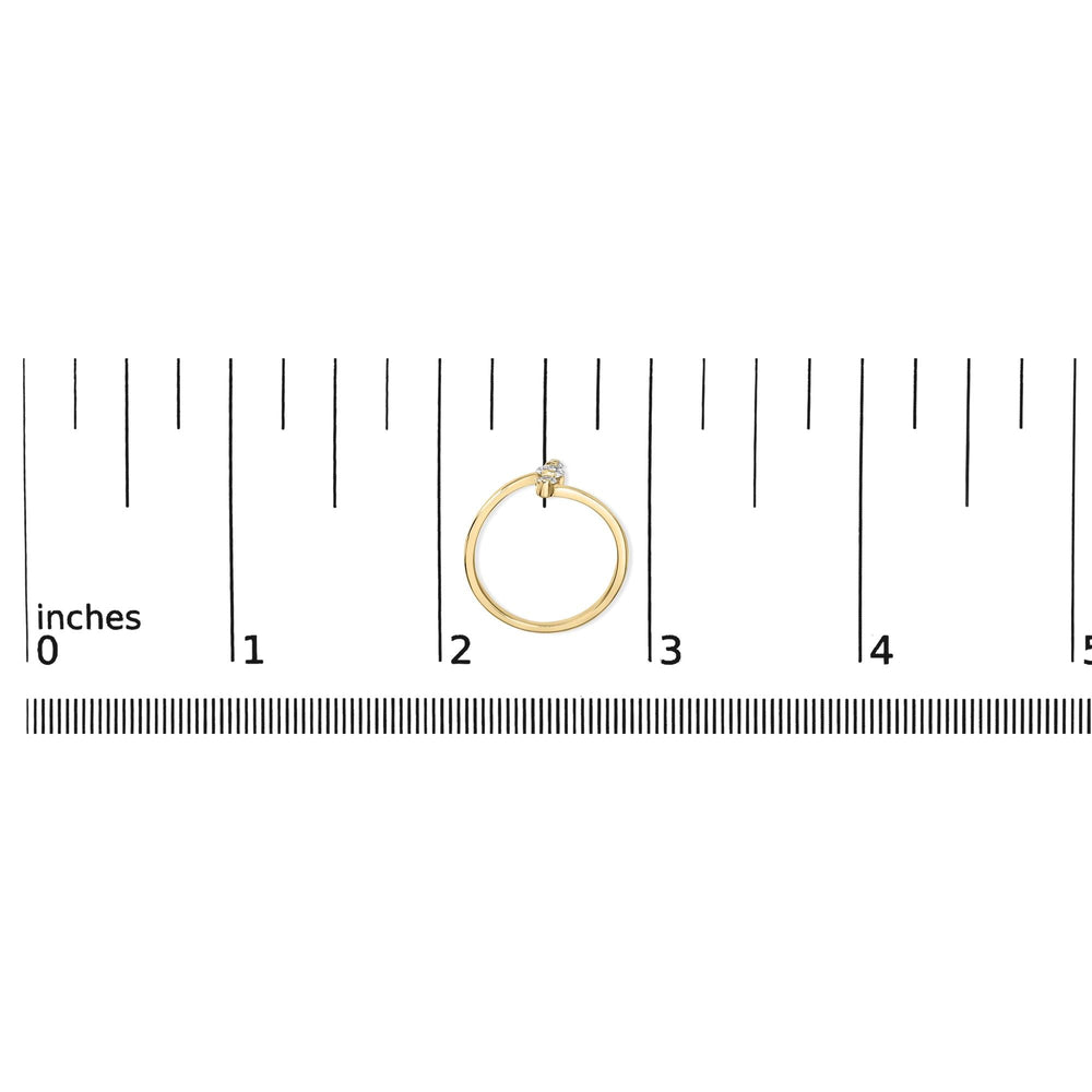 10K Gold 1/4 Cttw Lab Grown Diamond Vertical Three Stone Ring