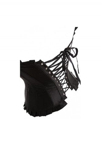 Vintage Satin Ruffles Overbust Corset