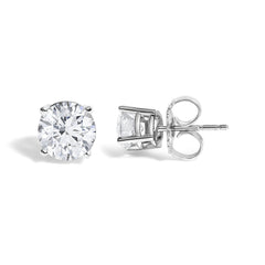 14K White Gold 1 1/10 Cttw Round Diamond Solitaire Stud Earrings