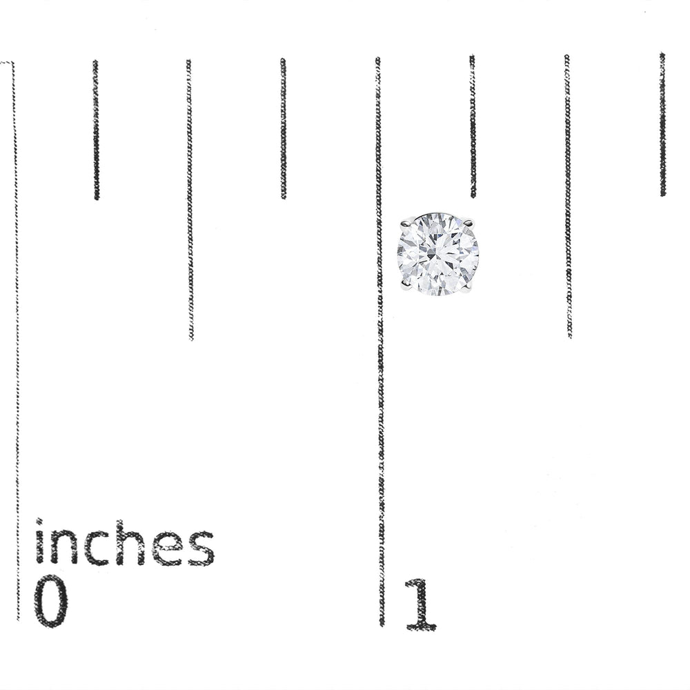14K White Gold 1 1/10 Cttw Round Diamond Solitaire Stud Earrings