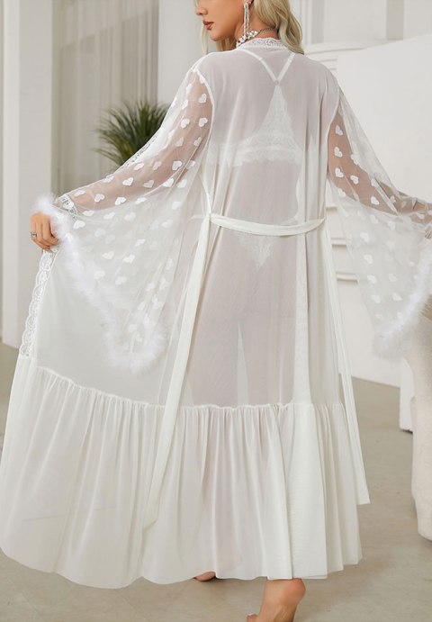 Seductive Feather Trim Lingerie Robe