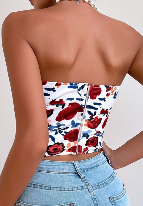 Elegant Floral Bustier Top