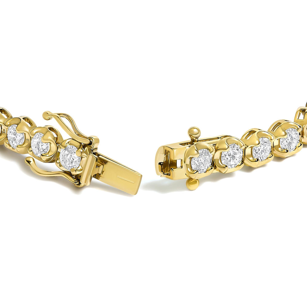 14K Yellow Gold 5.0 Cttw Diamond Scalloped Link Tennis Bracelet