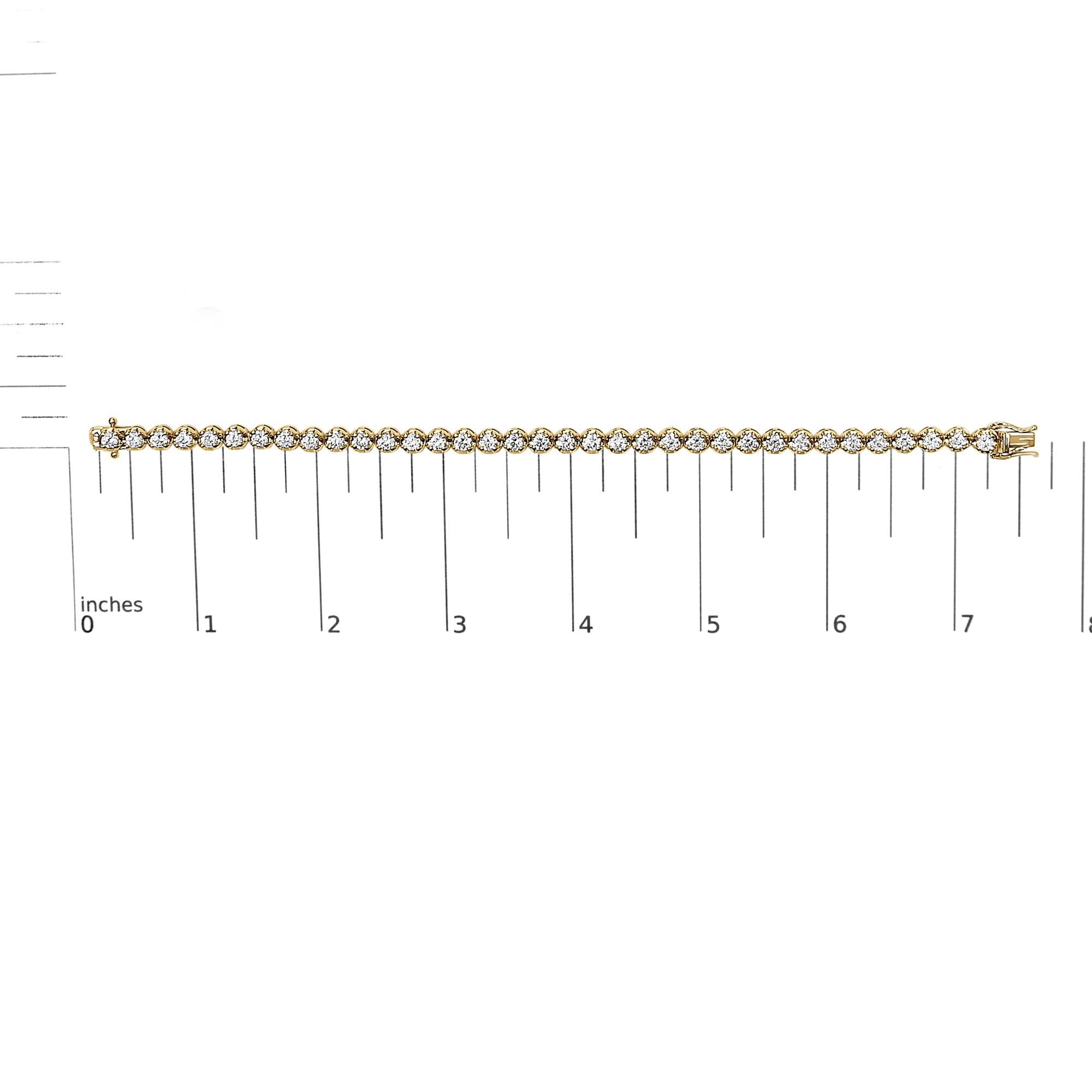 14K Yellow Gold 5.0 Cttw Diamond Scalloped Link Tennis Bracelet