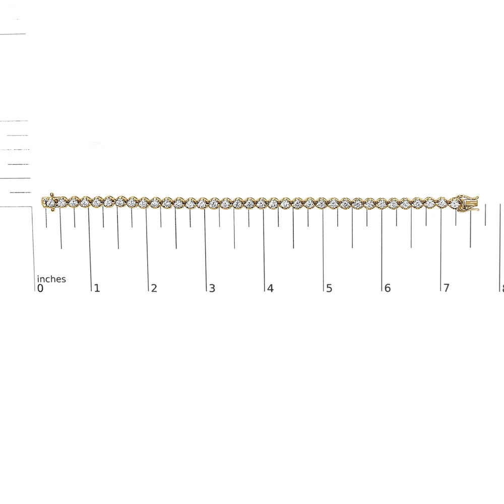 14K Yellow Gold 5.0 Cttw Diamond Scalloped Link Tennis Bracelet
