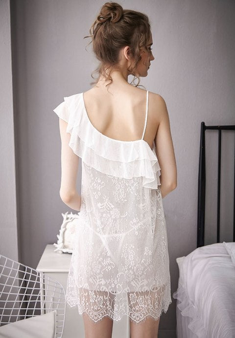 One Shoulder Ruffle Chemise