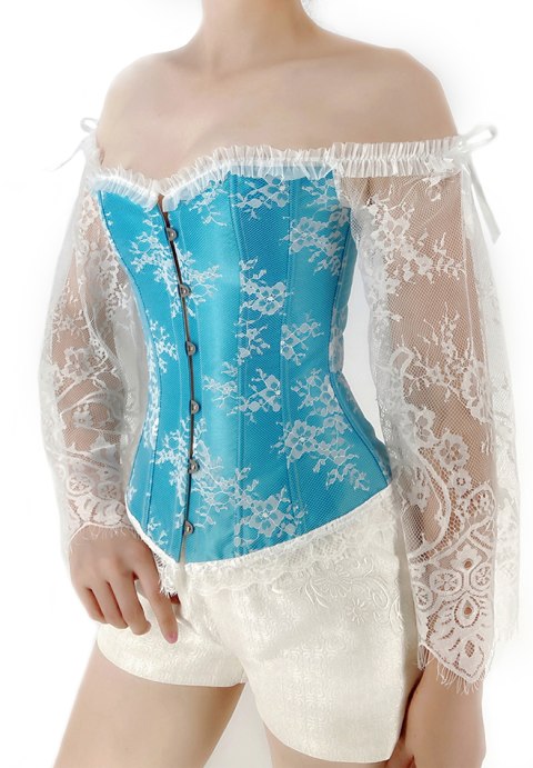 Long Sleeves Lace Up Bustier With Mini Tutu Skirt