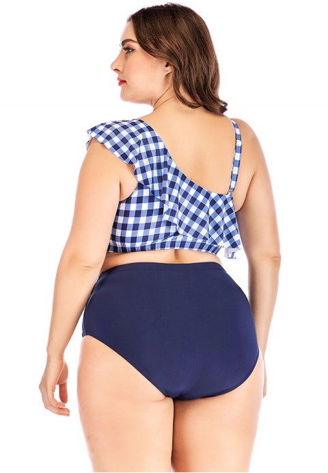 Plus Size Pleated Bikini Set