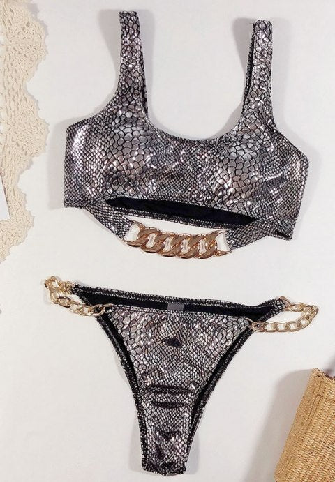Chain Low Waist Bikini Set