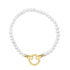 18K Yellow Gold Vermeil Pearl Infinity Lock Tennis Bracelet