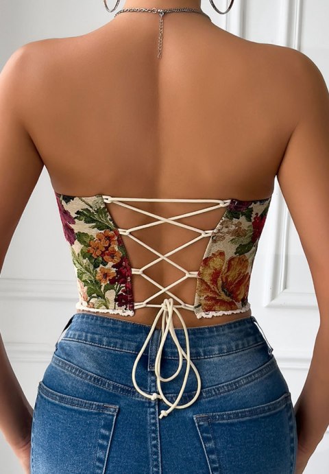 Versatile Floral Bustier Top