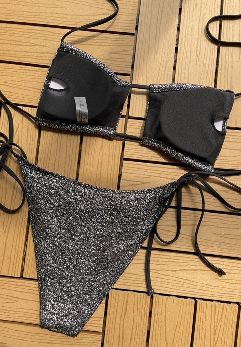 Cassie Glitter Halter 2 Piece Bikini