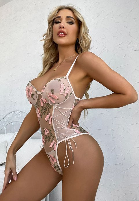 Mesh With My Heart Teddy Set