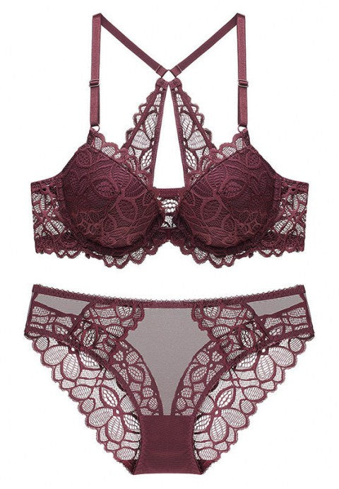 Sexy Front Button Racerback Bra Set