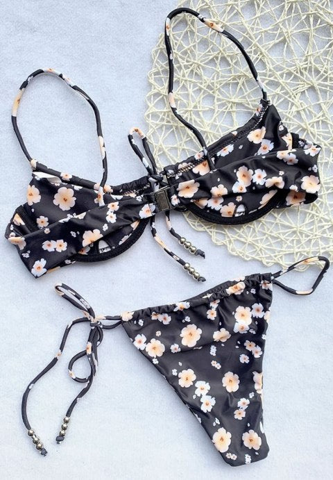 Tongue Tied Bikini Swimsuit