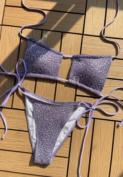 Cassie Glitter Halter 2 Piece Bikini