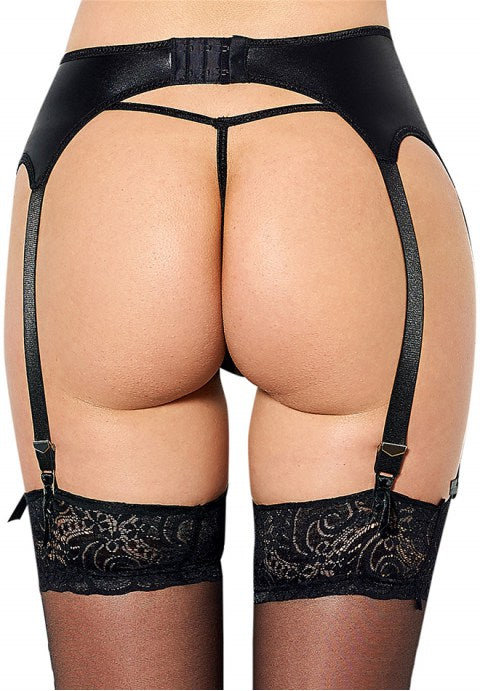 Plus Size Black Panty With Garter Straps