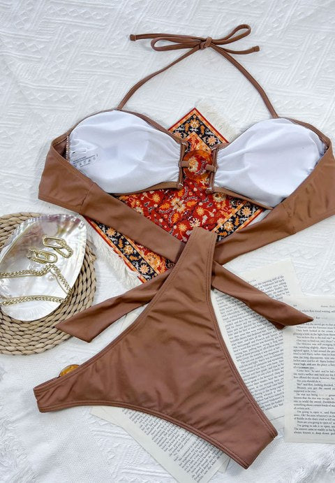 Drinks and Tans Smocked 2 Piece Bikini