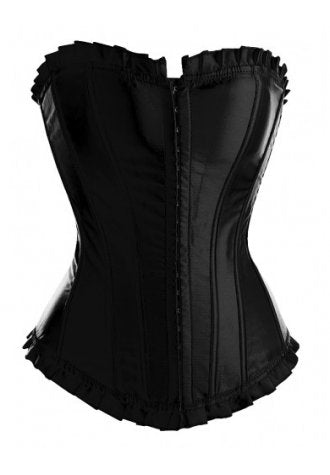 Vintage Satin Ruffles Overbust Corset