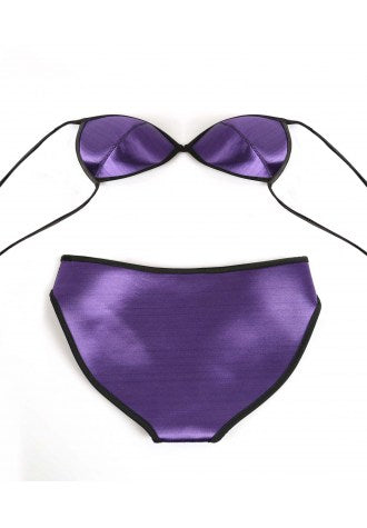 Plain Color Rubber Bikini Set
