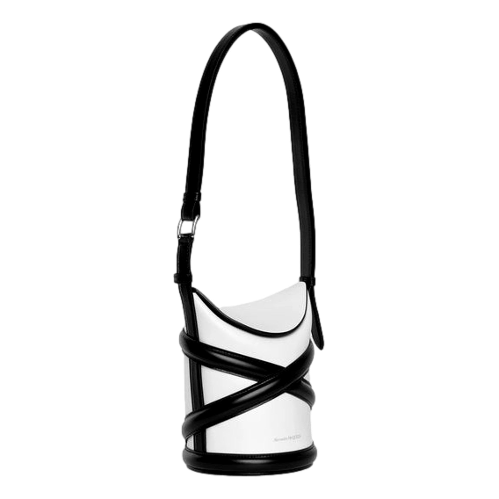 Alexander McQueen Curve Soft Ivory Leather Bucket Bag