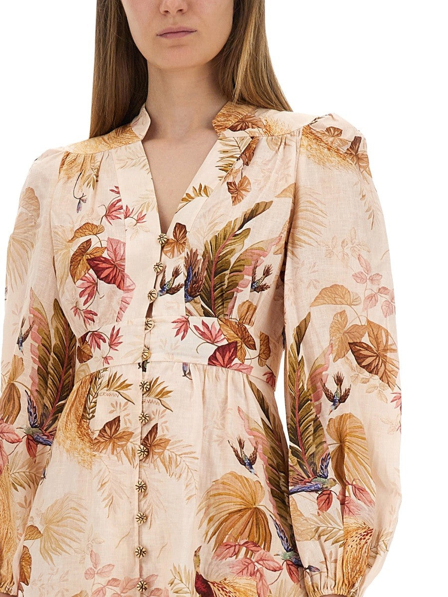 "ASCENSION PLUNGE" MIDI DRESS