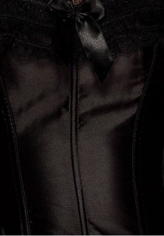 Sexy Black Burlesque Corset Bustier Tulle Trims